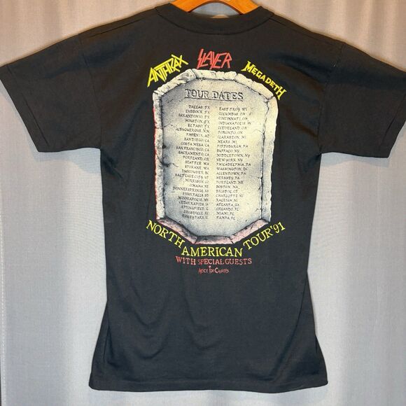 VTG 1991 SLAYER Clash of the Titans Tour Shirt DEADSTOCK Tee Swing Size M Rare - Picture 2 of 5